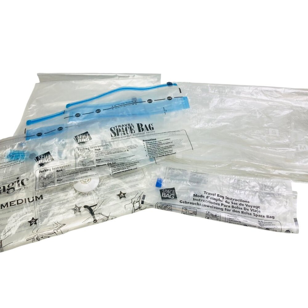 Set Of 10 Travel Space Bags For Compression & Storage Suitcase Various Sizes